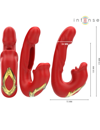 INTENSE - NATHY VIBRADOR DUPLO COM BOCA ESTIMULANTE MULTIFUNÇÕES VERMELHO