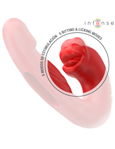INTENSE - NATHY VIBRADOR DUPLO COM BOCA ESTIMULANTE MULTIFUNÇÕES VERMELHO