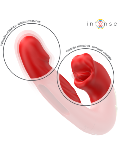 INTENSE - NATHY VIBRADOR DUPLO COM BOCA ESTIMULANTE MULTIFUNÇÕES VERMELHO