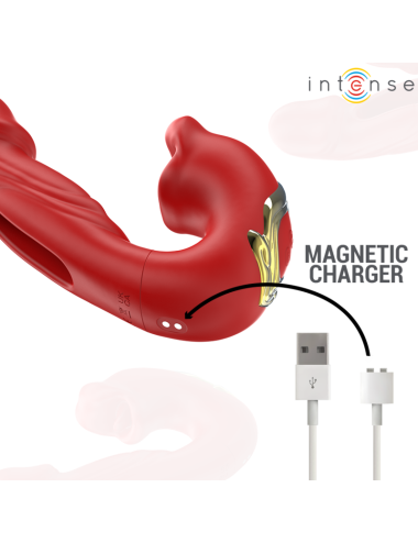INTENSE - NATHY VIBRADOR DUPLO COM BOCA ESTIMULANTE MULTIFUNÇÕES VERMELHO