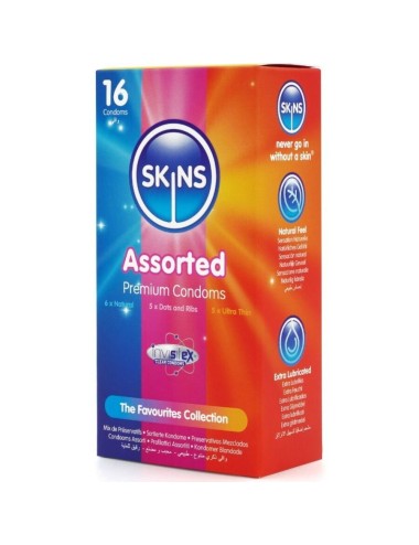 SKINS - PACOTE COM 16 PRESERVATIVOS PREMIUM VARIADOS