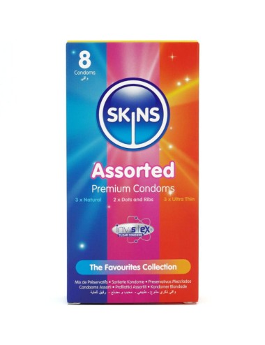 SKINS - PACOTE COM 8 PRESERVATIVOS PREMIUM VARIADOS
