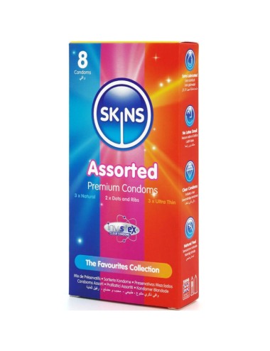 SKINS - PACOTE COM 8 PRESERVATIVOS PREMIUM VARIADOS