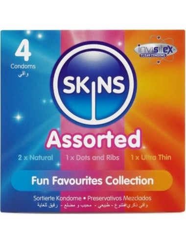SKINS - PACOTE COM 4 PRESERVATIVOS PREMIUM VARIADOS