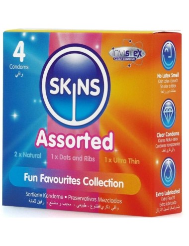 SKINS - PACOTE COM 4 PRESERVATIVOS PREMIUM VARIADOS