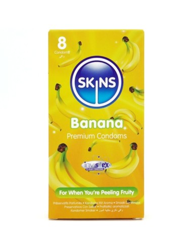 SKINS - PRESERVATIVOS BANANA PREMIUM PACOTE COM 8