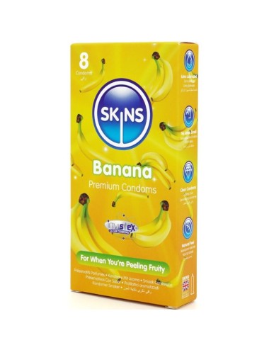 SKINS - PRESERVATIVOS BANANA PREMIUM PACOTE COM 8