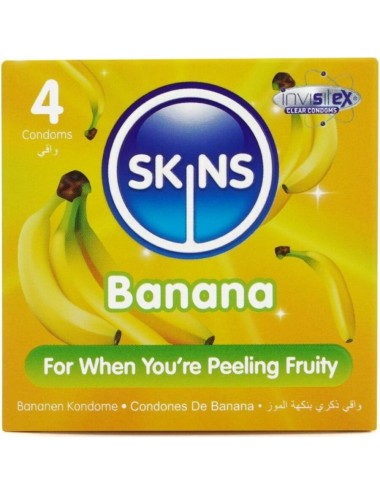 SKINS - PRESERVATIVOS BANANA PREMIUM PACOTE 4