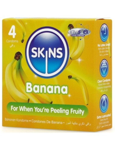 SKINS - PRESERVATIVOS BANANA PREMIUM PACOTE 4
