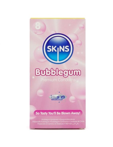 SKINS - PRESERVATIVOS BUBBLEGUM PREMIUM PACOTE 8