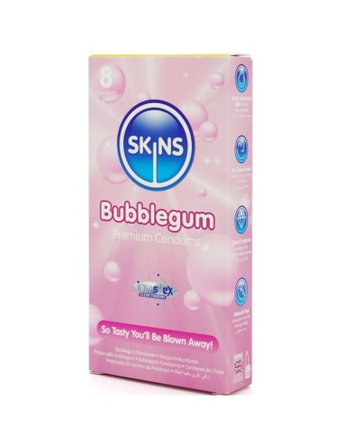 SKINS - PRESERVATIVOS BUBBLEGUM PREMIUM PACOTE 8