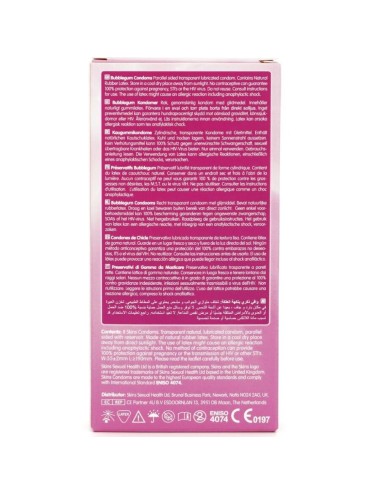 SKINS - PRESERVATIVOS BUBBLEGUM PREMIUM PACOTE 8