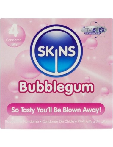 SKINS - PRESERVATIVOS BUBBLEGUM PREMIUM PACOTE 4