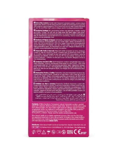 SKINS - DOTS & RIBS PREMIUM PRESERVATIVOS PACOTE 8