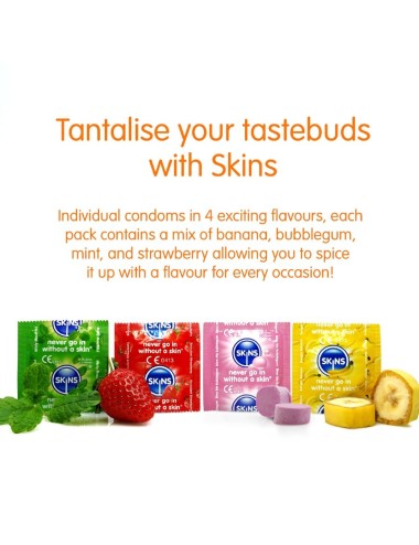 SKINS - PRESERVATIVOS PREMIUM MULTI SABORES PACOTE COM 16