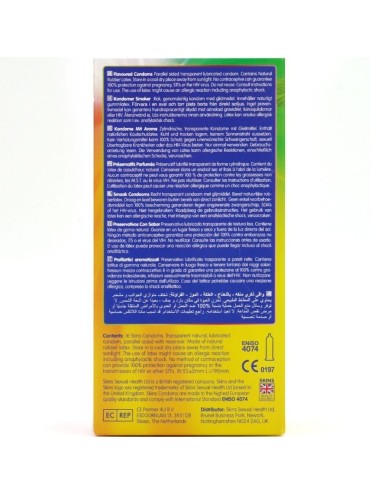 SKINS - PRESERVATIVOS PREMIUM MULTI SABORES PACOTE COM 16