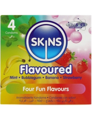 SKINS - PRESERVATIVOS PREMIUM MULTI SABORES PACOTE 4