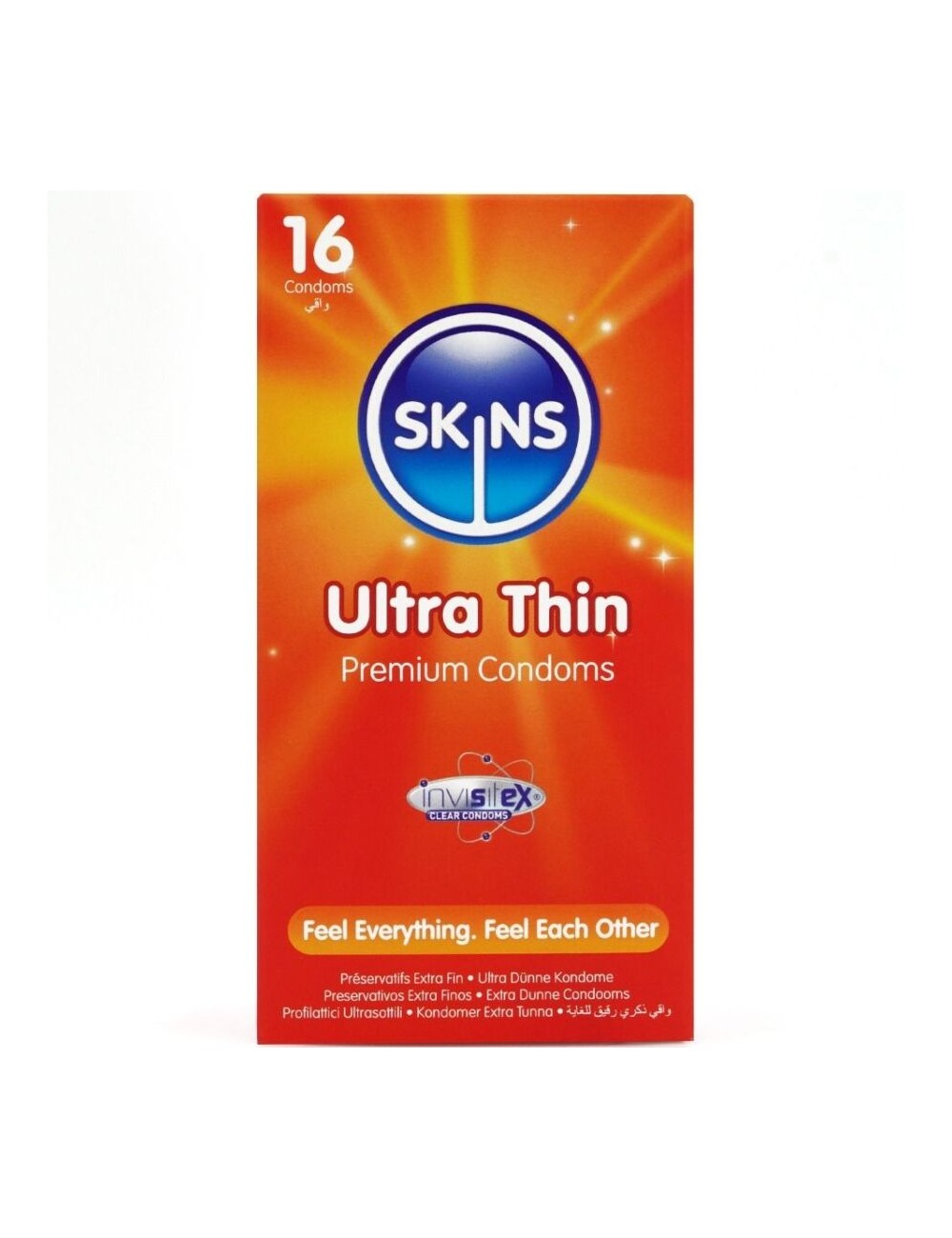 SKINS - PRESERVATIVOS ULTRA FINOS PREMIUM PACOTE COM 16 SKINS - PRESERVATIVOS ULTRA FINOS PREMIUM PACOTE COM 16