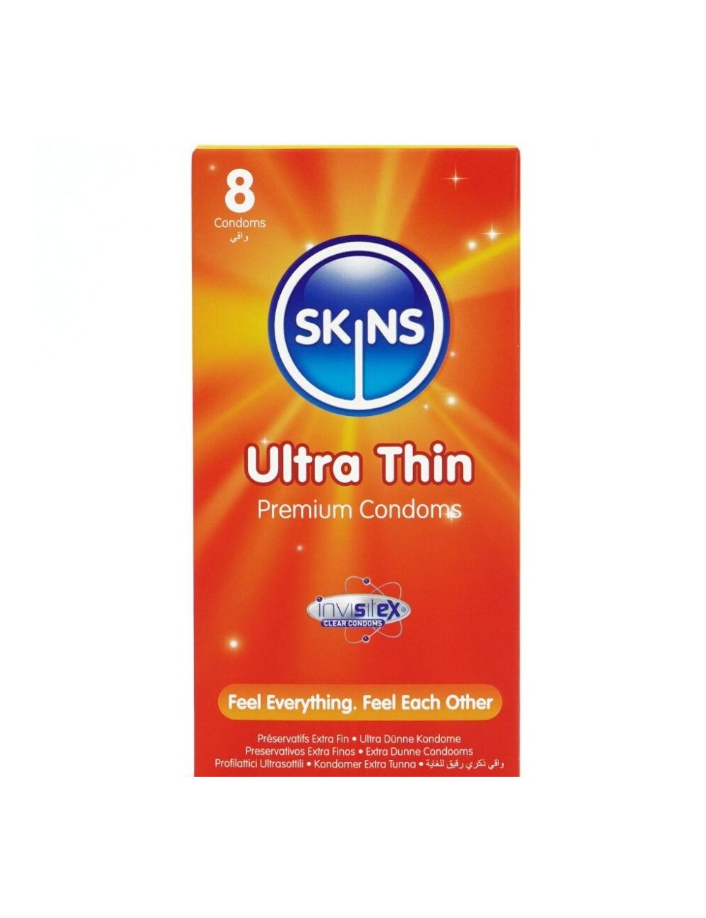SKINS - PRESERVATIVOS ULTRA FINOS PREMIUM PACOTE COM 8 SKINS - PRESERVATIVOS ULTRA FINOS PREMIUM PACOTE COM 8