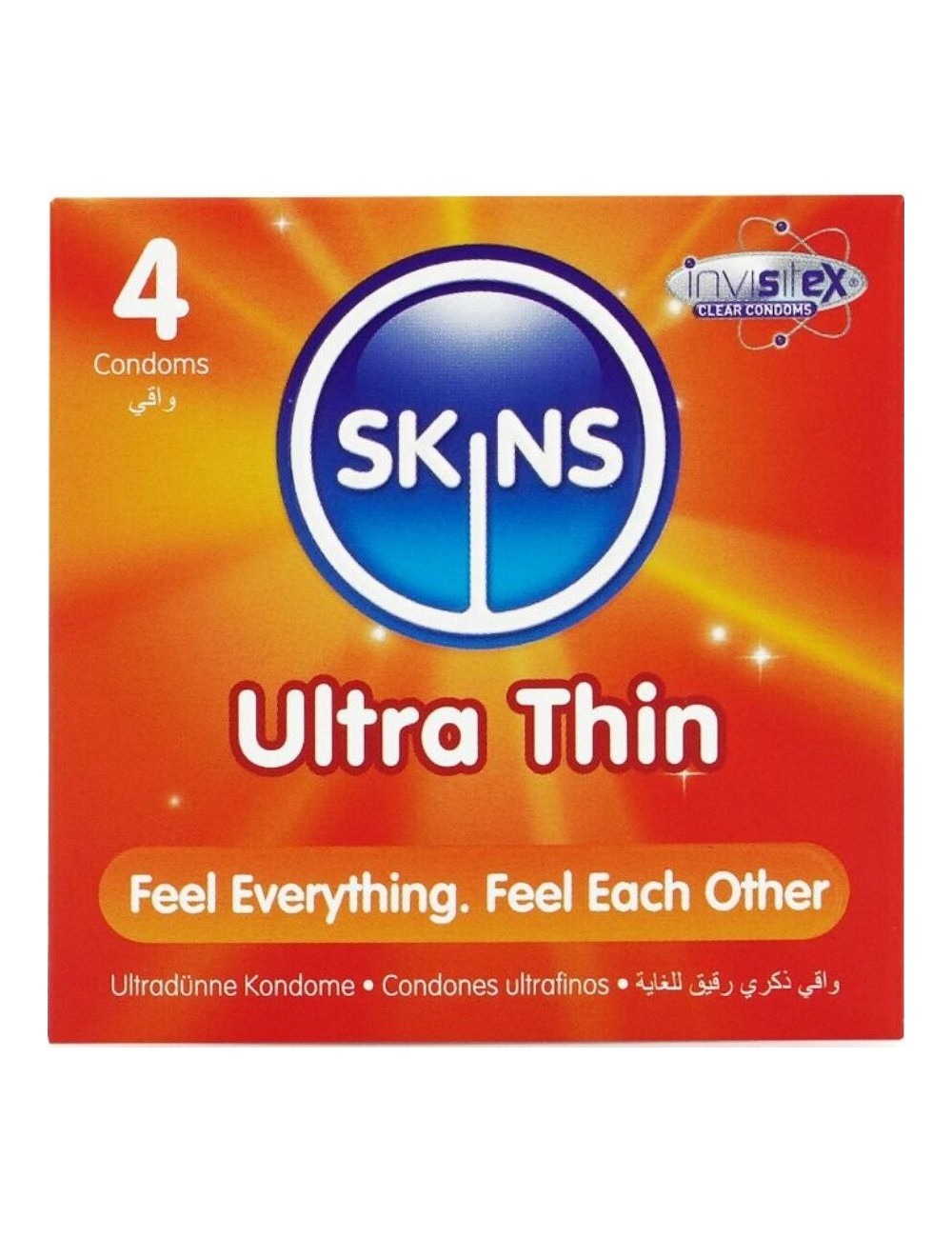 SKINS - PRESERVATIVOS ULTRA FINOS PREMIUM PACOTE COM 4 SKINS - PRESERVATIVOS ULTRA FINOS PREMIUM PACOTE COM 4