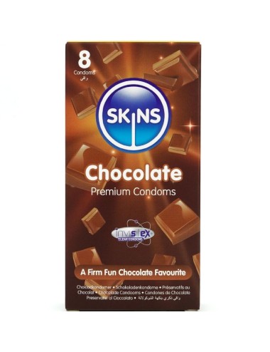 SKINS - PRESERVATIVOS CHOCOLATE PREMIUM PACOTE 8