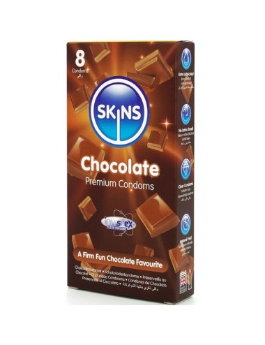 SKINS - PRESERVATIVOS CHOCOLATE PREMIUM PACOTE 8