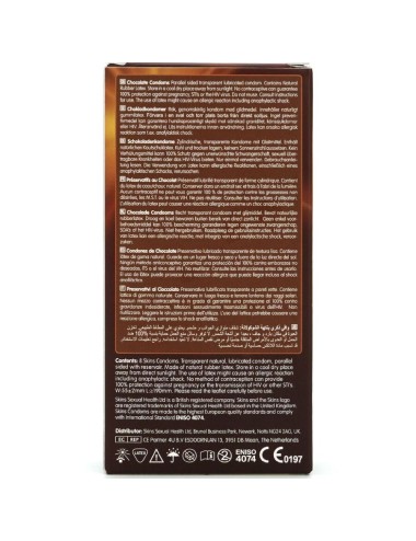SKINS - PRESERVATIVOS CHOCOLATE PREMIUM PACOTE 8