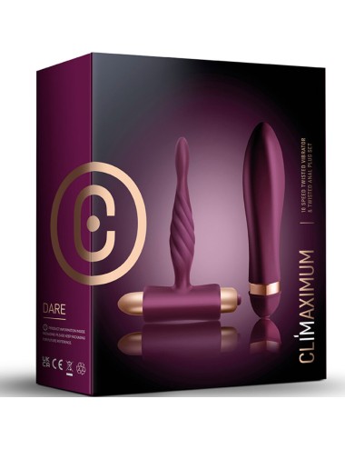 CLIMAXIMUM - KIT DARE VIBRADOR TORCIDO + PLUG ANAL INICIANTES