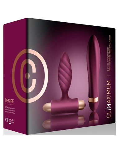 CLIMAXIMUM - KIT DESIRE VIBRADOR TORCIDO + PLUG ANAL
