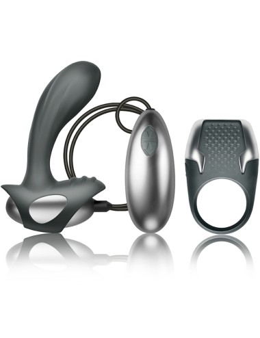 CLIMAXIMUM - KIT EXCITE ANEL PARA PÉNIS + MASSAGEADOR DE PRÓSTATA COM FIO