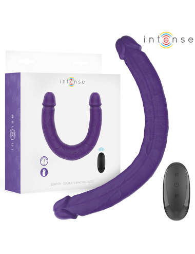 INTENSE - GUNTER DILDO VIBRADOR DUPLO 40 CM ROXO CONTROLE REMOTO