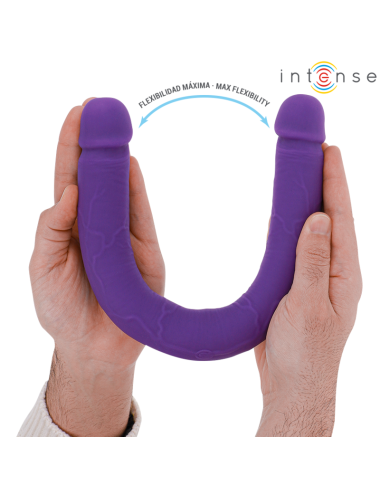 INTENSE - GUNTER DILDO VIBRADOR DUPLO 40 CM ROXO CONTROLE REMOTO