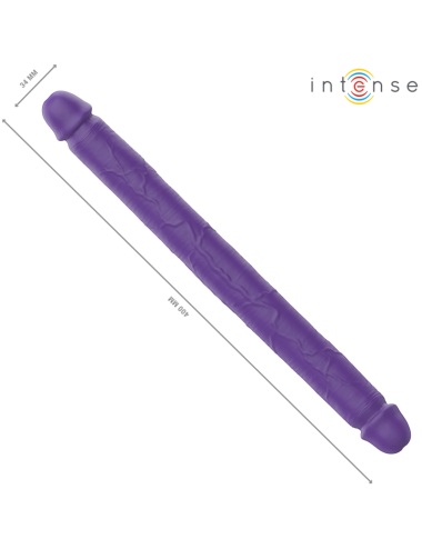 INTENSE - GUNTER DILDO VIBRADOR DUPLO 40 CM ROXO CONTROLE REMOTO
