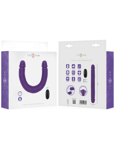 INTENSE - GUNTER DILDO VIBRADOR DUPLO 40 CM ROXO CONTROLE REMOTO