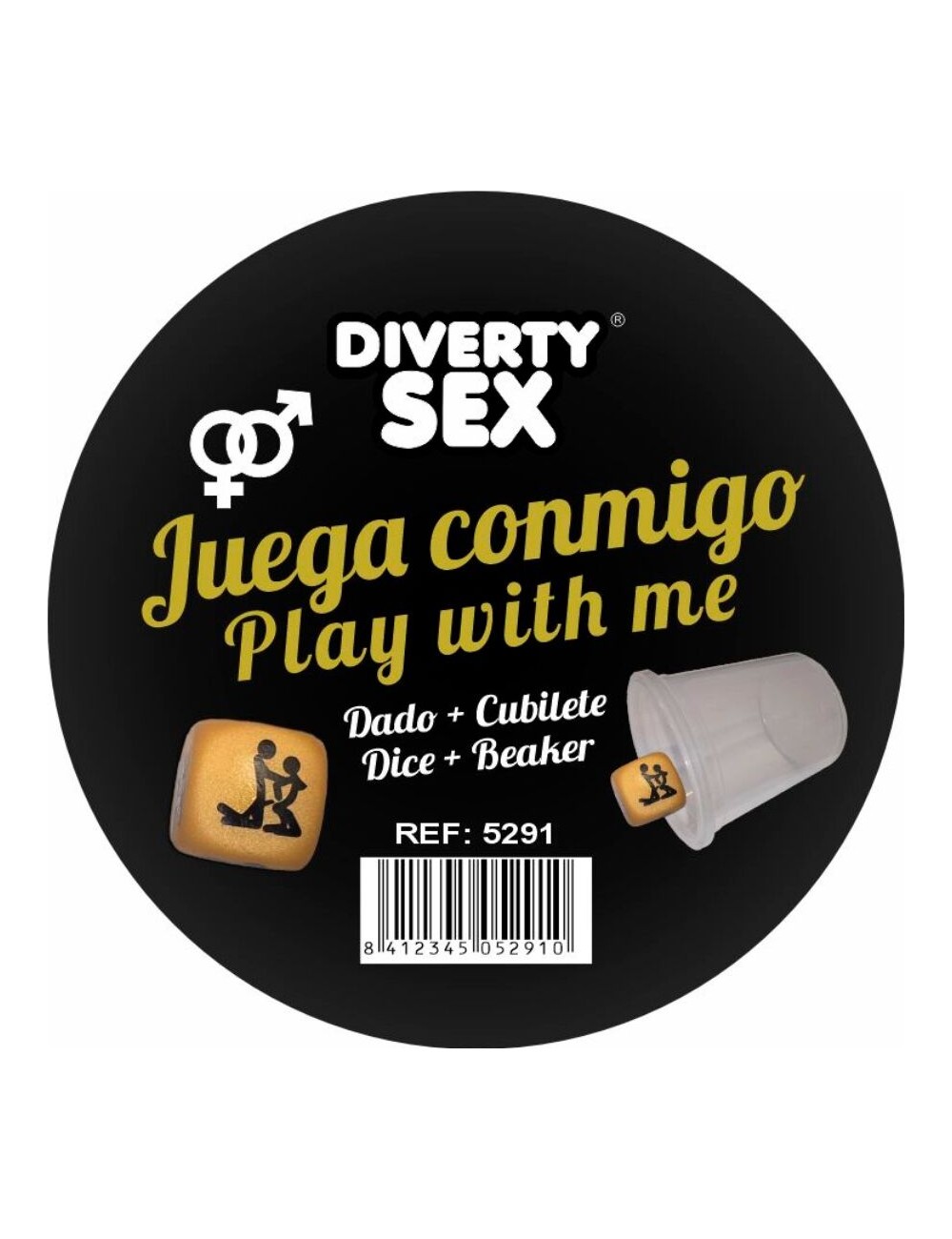 DIABLO PICANTE - DADO DURO DOURADO COM POSIÇÕES E CUBO