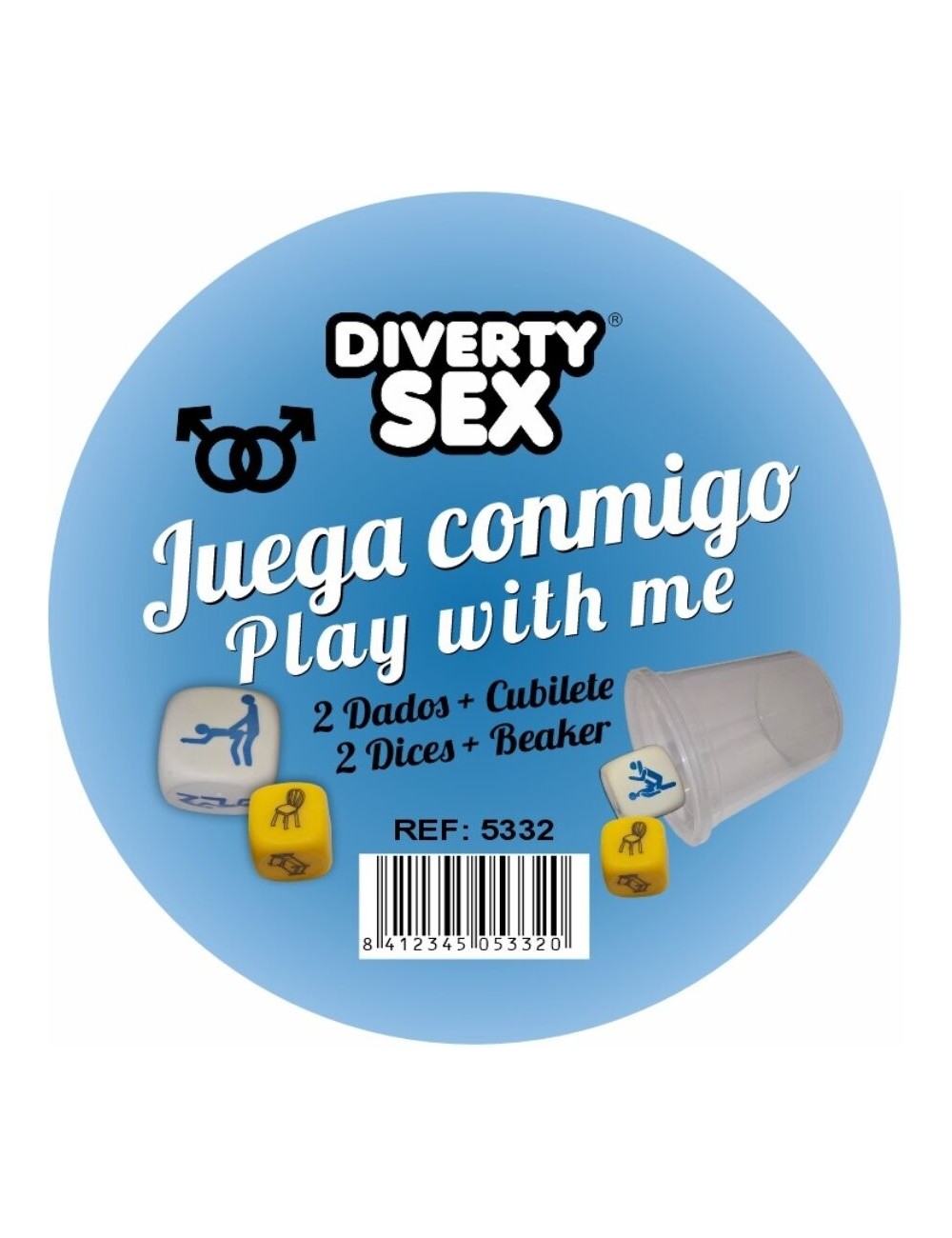 DIABLO PICANTE - JOGO DE DADOS LUGAR + POSIÇÕES PARA HOMENS COM COPO