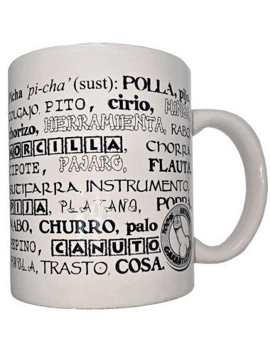 DIABLO PICANTE - CANECA BRANCA COM SINÔNIMOS DE PÊNIS 370 ML