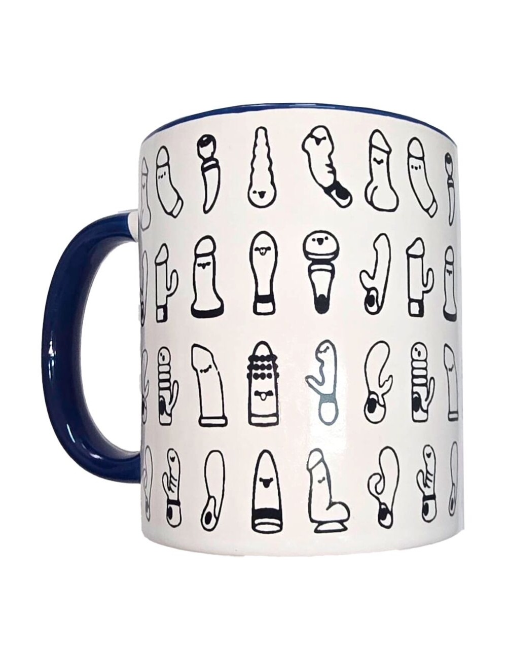 DIABLO PICANTE - CANECA VIBRADORA BRANCA COM ALÇA AZUL 370 ML