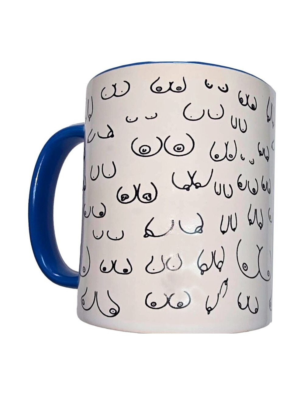 DIABLO PICANTE - CANECA PEITOS BRANCOS COM ALÇA AZUL 370 ML