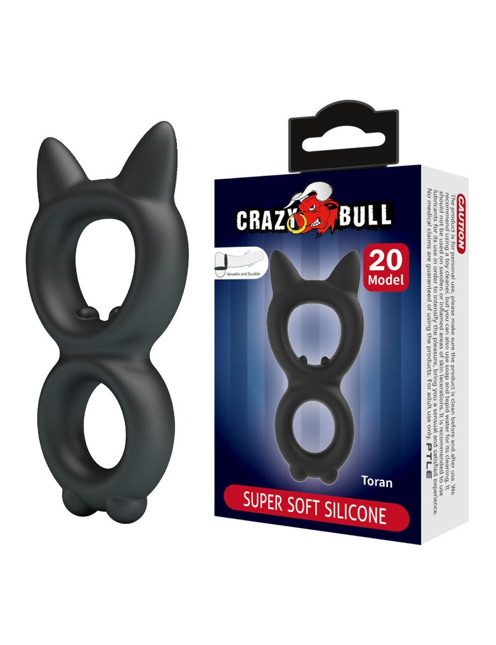 CRAZY BULL - ANEL DUPLO DE SILICONE TORAN MODELO 20