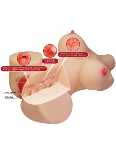 CRAZY BULL - EMMA TRONCO FEMININO REALISTA VAGINA E ANAL 4,8 KG