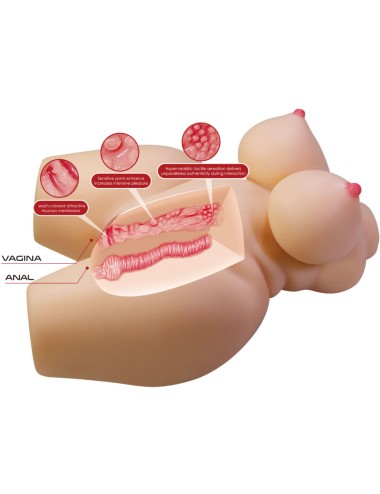 CRAZY BULL - GRACE TRONCO FEMININO REALISTA VAGINA E ANAL 7,5 KG