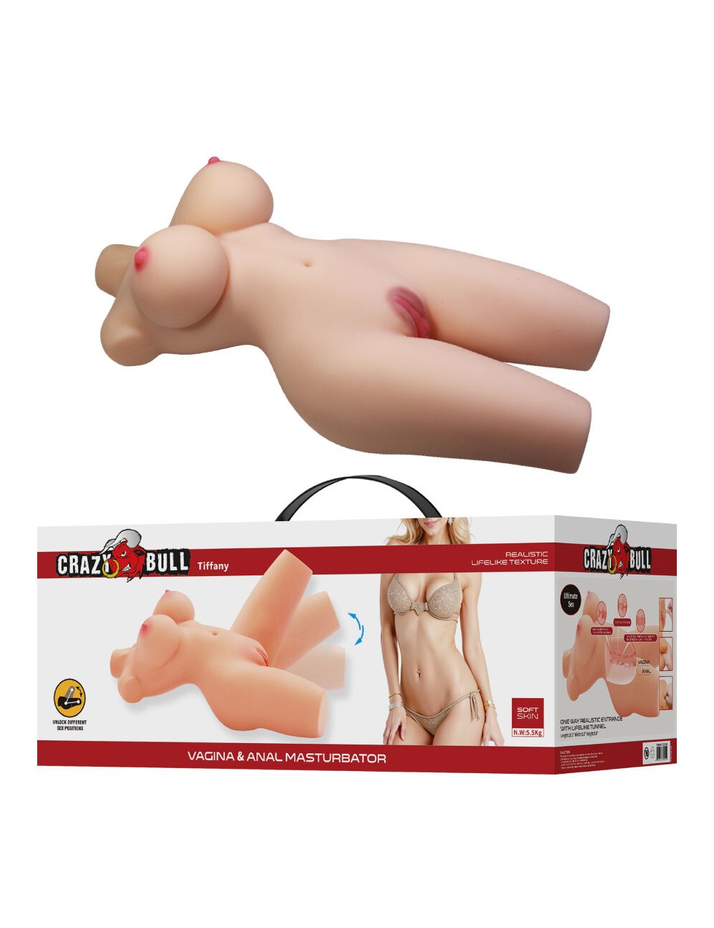 CRAZY BULL - TIFFANY TORSO FEMININO REALISTA VAGINA E ANAL 5