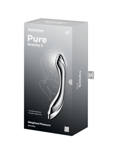 SATISFYER - PURE GRAVITY 2 DILDO DE AÇO INOXIDÁVEL COM DUAS EXTREMIDADES