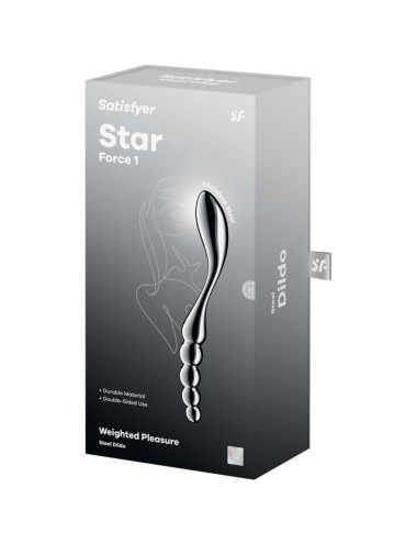SATISFYER - STAR FORCE 1 DILDO DE AÇO INOXIDÁVEL COM DUAS EXTREMIDADES