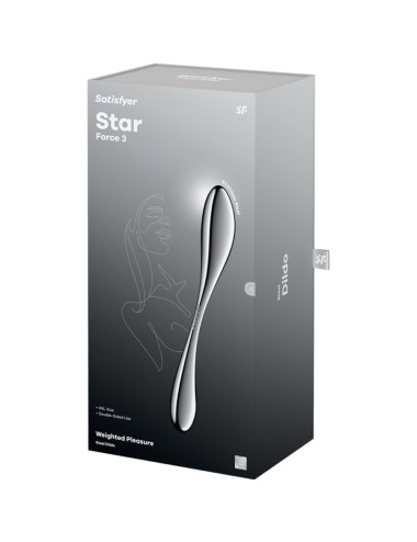SATISFYER - STAR FORCE 3 DILDO DE AÇO INOXIDÁVEL COM DUAS EXTREMIDADES