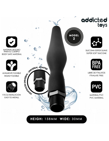 ADDICTED TOYS - LIMPADOR ANAL COM ADAPTADOR UNIVERSAL MODELO 2