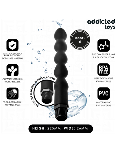 ADDICTED TOYS - LIMPADOR ANAL COM ADAPTADOR UNIVERSAL MODELO 6