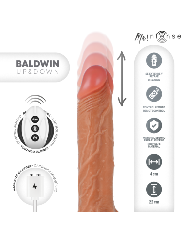 MR INTENSE - CONTROLE REMOTO PARA PÊNIS REALISTA BALDWIN 22 CM -O- 4 CM