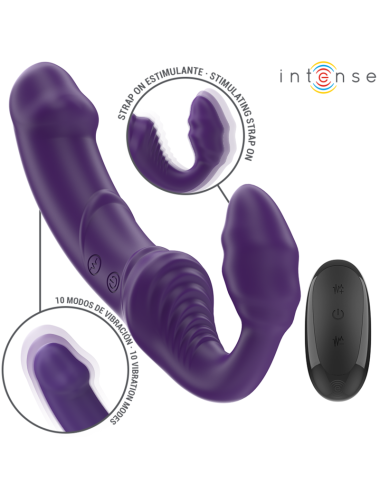 INTENSE - JILL VIBRADOR DUPLO 20 CM ROXO CONTROLE REMOTO